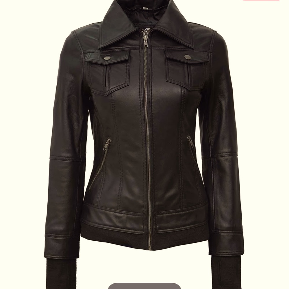 Angel Jackets Tralee Black Bomber Lambskin Leather Jacket with Removable Hood